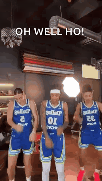 Three Basketball Players Dancing Saying Oh Well Ho GIF