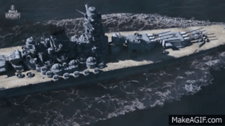 Three Battleship On The Sea GIF