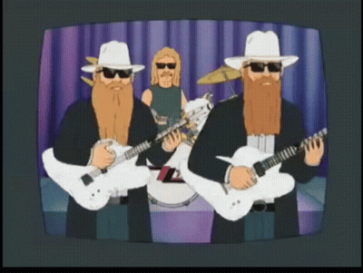 Three Bearded Men Playing Guitars In A Band GIF