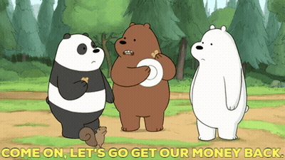 Three Bears Saying Come On Let's Go Get Our Money Back GIF