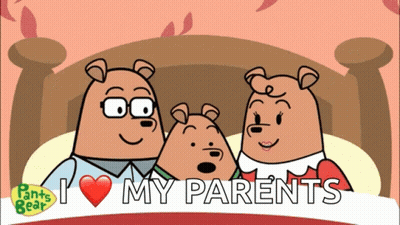 Three Bears Saying I Love My Parents GIF