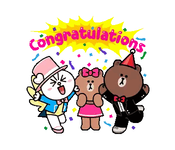 Three Bears With Congratulations Sticker