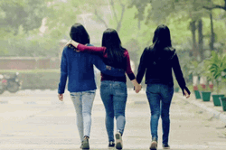 Three Best Friends Strolling In The Park GIF