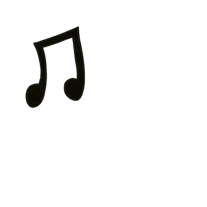 Three Black Music Notes On A White Background . Sticker