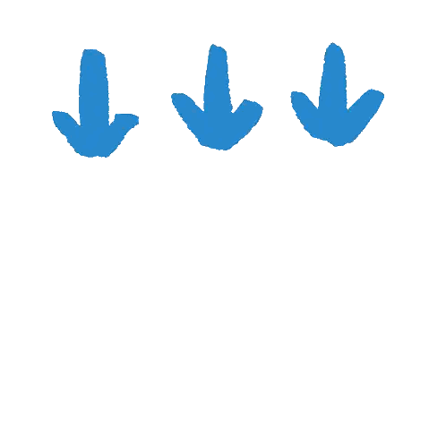 Three Blue Arrows Pointing Opposite Ways Sticker