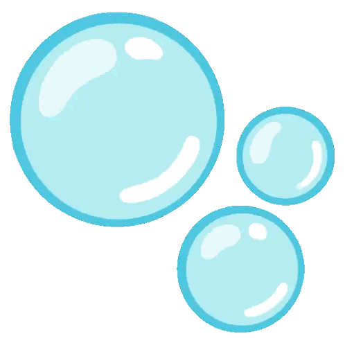 Three Blue Bubbles Floating Sticker