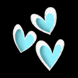 Three Blue Heart GIF