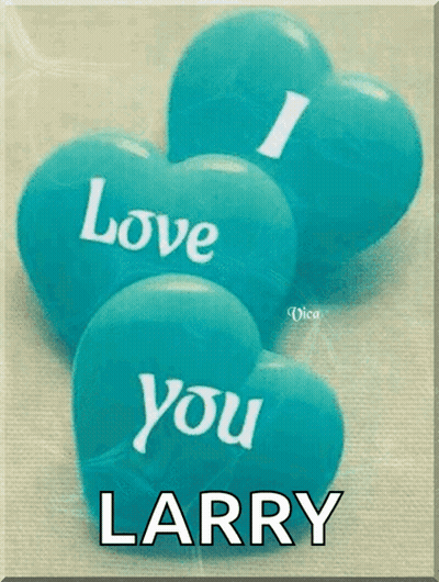 Three Blue Hearts That Say I Love You And Larry GIF