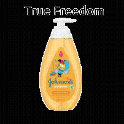 Three Bottles Of Johnson 'S Baby Products Are Lined Up GIF