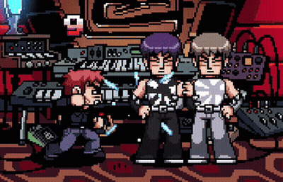 Three Boys Pixel Art In Front Of Keyboard Saying A GIF