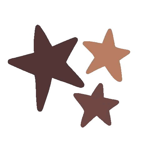 Three Brown Stars Are Lined Up In A Row On A White Background . GIF
