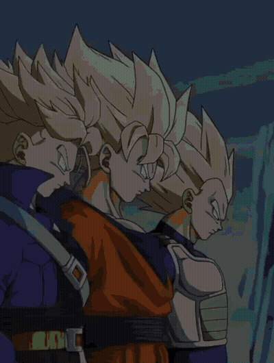 Three Cartoon Characters Are Standing Next To Each Other And One Of Them Has The Letter C On Their Chest GIF
