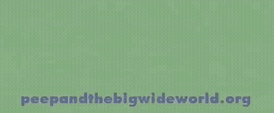 Three Cartoon Characters Are Standing Next To Each Other With The Website Peepandthebigwideworld.org Written Below Them GIF
