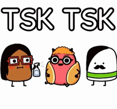 Three Cartoon Characters Are Standing Next To Each Other With The Words Tsk Tsk Above Them GIF