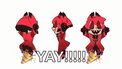 Three Cartoon Characters Celebrating Yay GIF