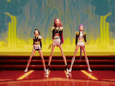 Three Cartoon Characters Dancing GIF