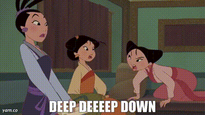 Three Cartoon Characters Deep Deeeep Down GIF