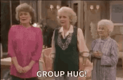 Three Cartoon Characters In Front Of Heart GIF