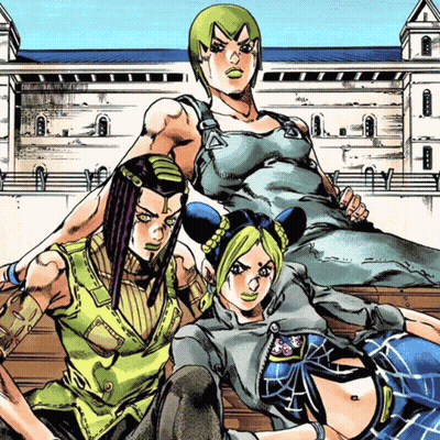 Three Cartoon Characters Sitting On A Bench GIF