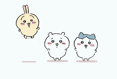 Three Cartoon Characters Standing Together GIF
