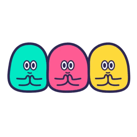 Three Cartoon Characters Standing Sticker