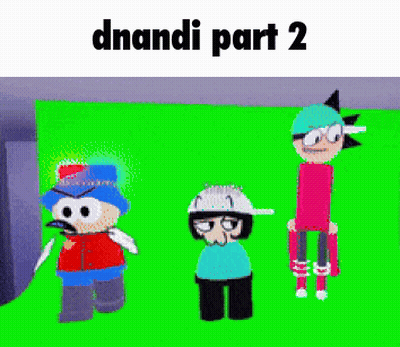 Three Cartoon Characters With Green Screen Dnandi Part 2 GIF
