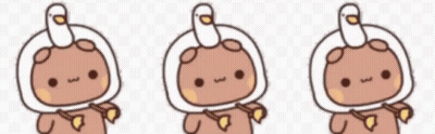 Three Cartoon Characters With White Hat And Bird GIF