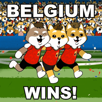 Three Cartoon Dogs Running Belgium Wins GIF