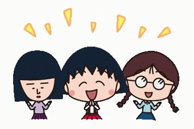 Three Cartoon Girls Are Standing Next To Each Other On A White Background And Smiling . GIF