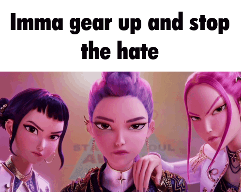 Three Cartoon Girls Imma Gear Up And Stop The Hate GIF