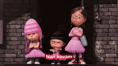 Three Cartoon Girls in Pink Tutus With Nan Kovam