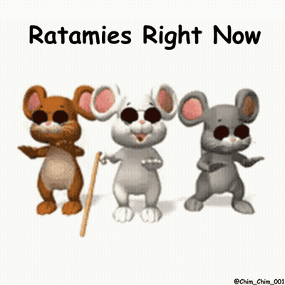 Three Cartoon Mice Ratamies Right Now GIF