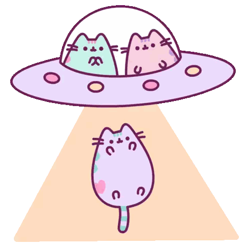 Three Cats In UFO Sticker