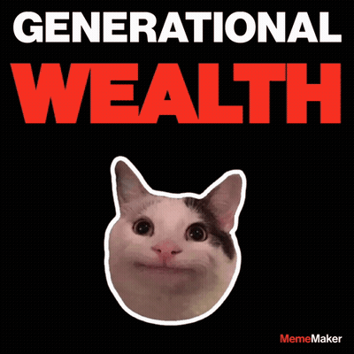 Three Cats With Generational Wealth Above GIF
