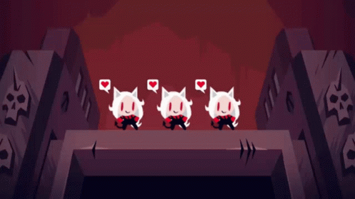Three Cats With Hearts On Faces GIF