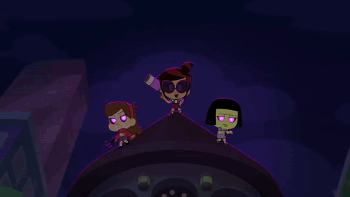 Three Characters One With Star On Shirt GIF