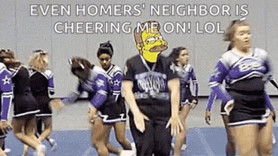 Three Cheerleaders In Red Uniforms GIF