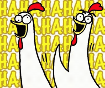 Three Chickens Laughing GIF