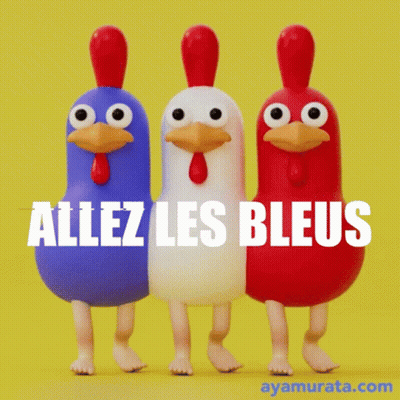 Three Chickens Standing Next To Each Other Allez Les Bleus GIF