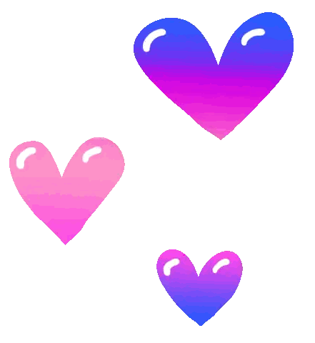Three Colored Hearts Floating Sticker