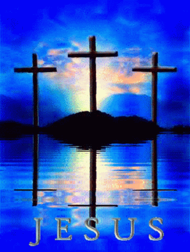 Three Crosses Reflected In Water Jesus GIF