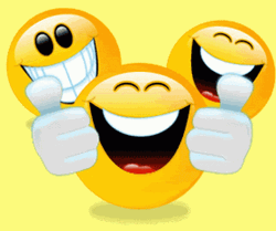 Three Cute Laughing Emoji GIF