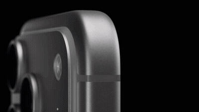 Three Different Colored Apple Iphones Are Lined Up In A Row GIF