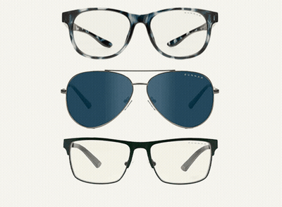 Three Different Pairs Of Sunnies Are Displayed Side By Side On A White Background GIF
