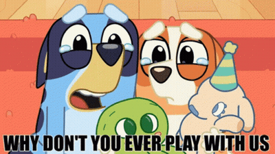 Three Dogs Saying Why Don't You Ever Play With Us GIF