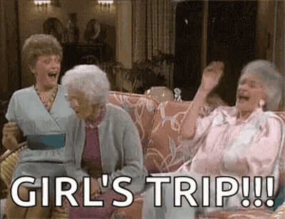 Three Elderly Women Laughing Girl's Trip GIF