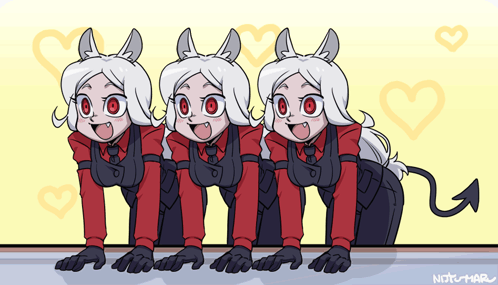 Three Female Demons With Hearts By Notu-Har GIF