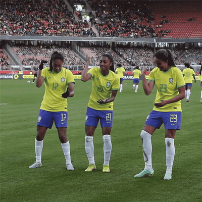 Three Female Soccer Players On A Field With One Wearing The Number 22 GIF