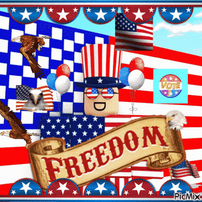 Three Flags With People Against Blue Sky GIF