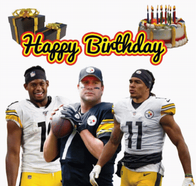 Three Football Players Happy Birthday Card GIF